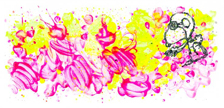 Partly Cloudy 645 Morning Fly 2018 Paper Size 11.5 x 24.5 in. Image Size 10 x 23 in. Mixed Media on Paper with Deckled Edges Edition of 75 / AP 10 / PP 20