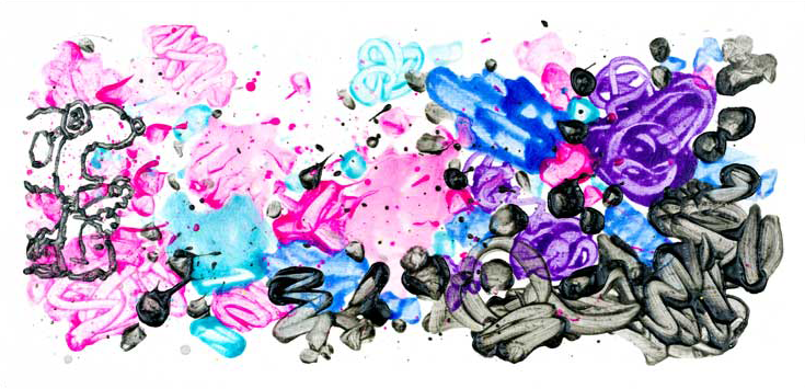 Partly Cloudy 700 Morning Fly 2018 Paper Size 11.5 x 24.5 in. Image Size 10 x 23 in. Mixed Media on Paper with Deckled Edges Edition of 75 / AP 10 / PP 20