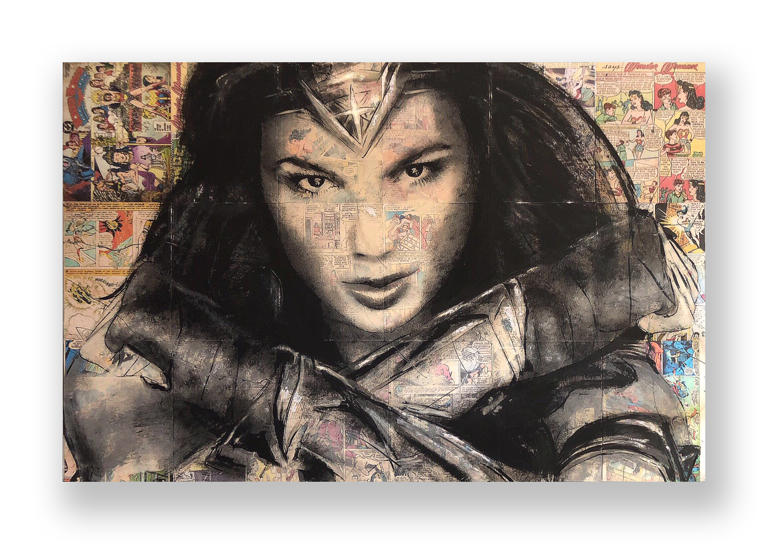 Mel Balatbat “Goddess” 2018 Acrylic and Latex on Masonite Board 32 x 48 inches