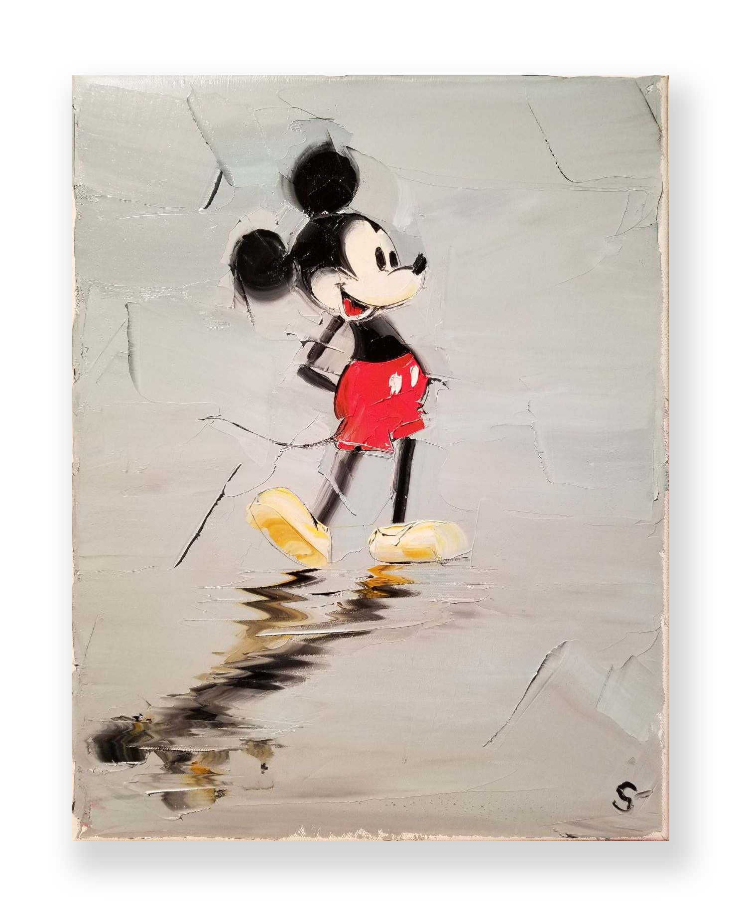 Chuck Joseph “Vintage Mickey” Original oil Palette knife on canvas 18 x 14 in.