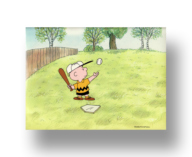 Charlie Brown From "It's Spring Training, Charlie Brown" Original Production Cel SetUp with Animator's original production drawing(s) INQUIRE