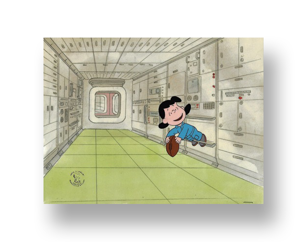 Lucy in “THIS IS AMERICA: THE NASA Space Station” An original production cel set-up with matching animator's drawing(s) INQUIRE