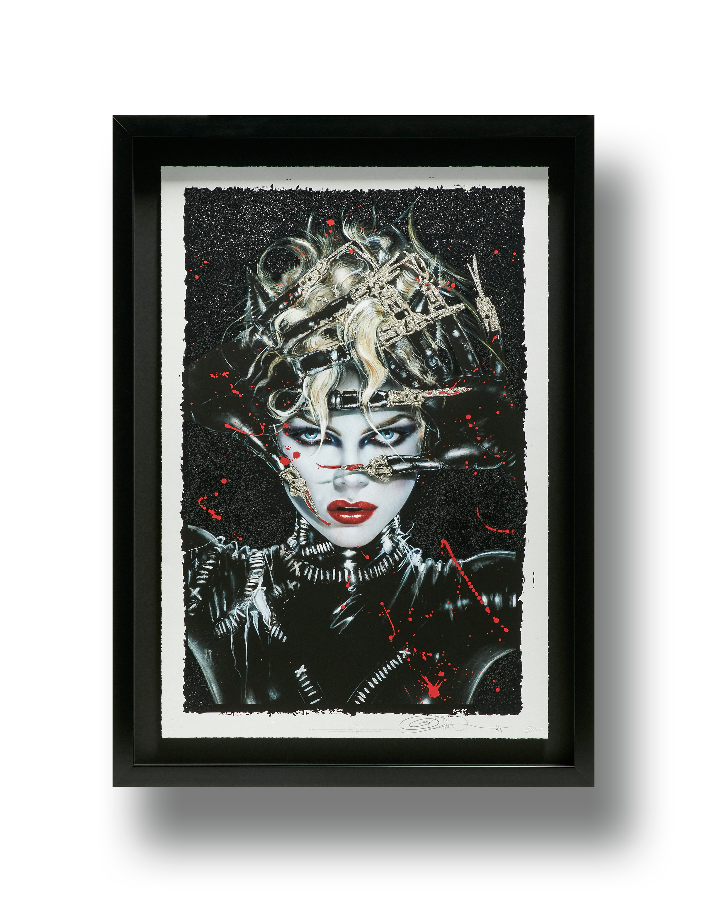 “Chat Noir” 2019 XL Deluxe Diamond Dust Fine Art Print Hand-embellished silkscreen and diamond dust 40 x 27 inches (unframed) 47 x 34 inches (framed) INQUIRE