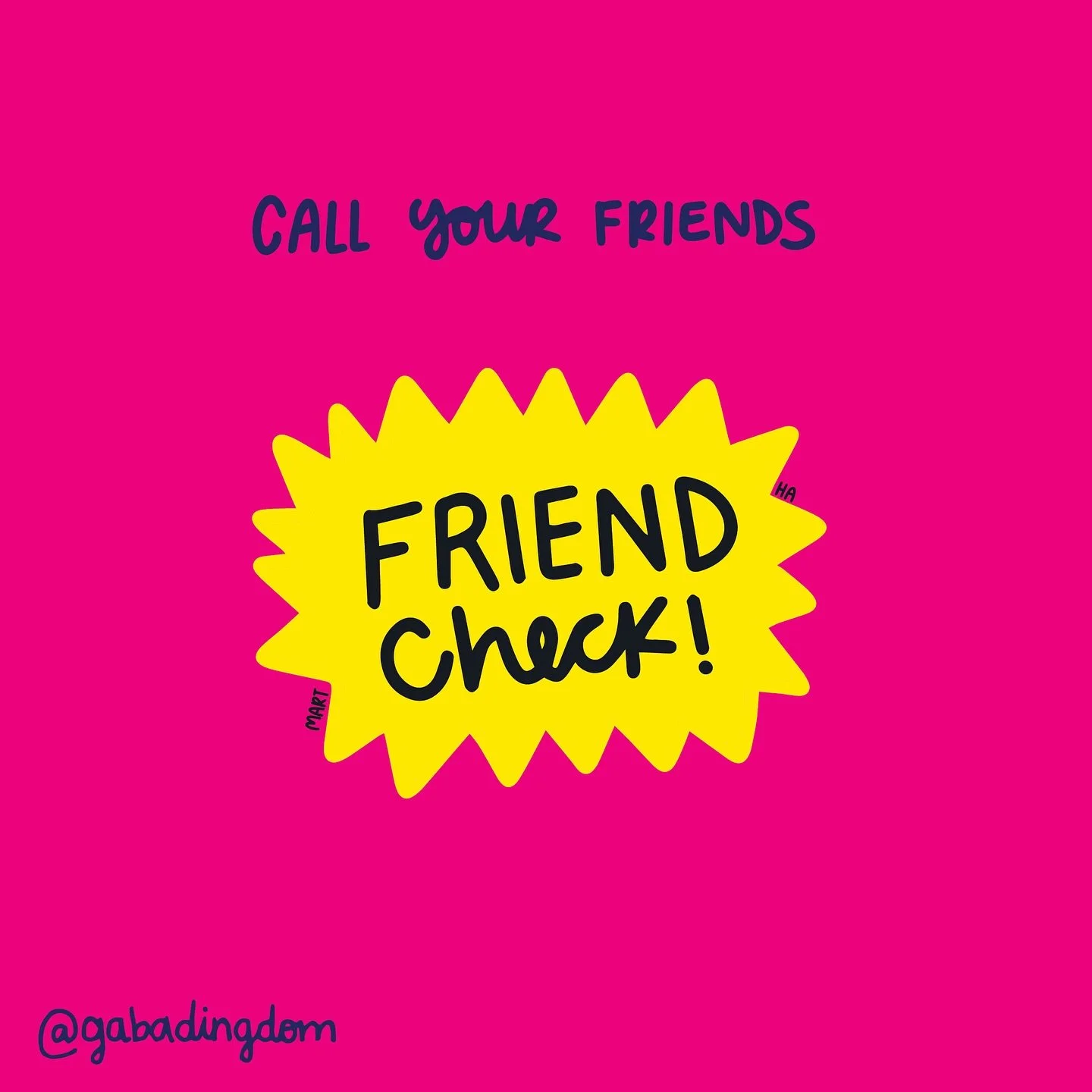 &ldquo;Friend check&rdquo; is as a way to contact someone you haven&rsquo;t talked to in a while to make sure you&rsquo;re still cool, then hang up 😘 and keep on going with your lives 🫶 no &ldquo;let&rsquo;s hang out&rdquo; no &ldquo;when am I seei