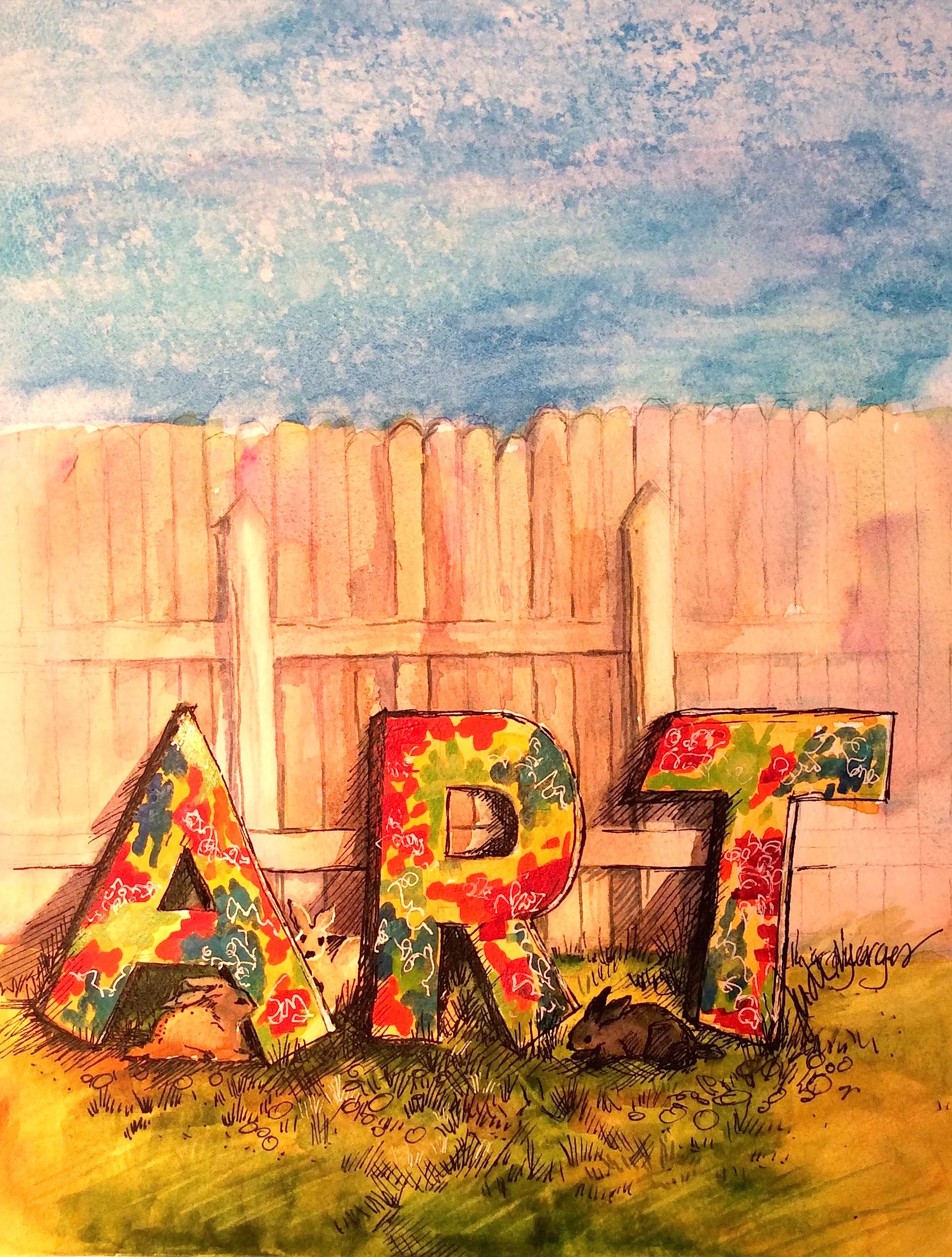 Backyard ART with Bunnies