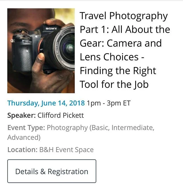 Hi all. I’m giving a live presentation @bhphoto @bheventspace at 1pm today. Come join!