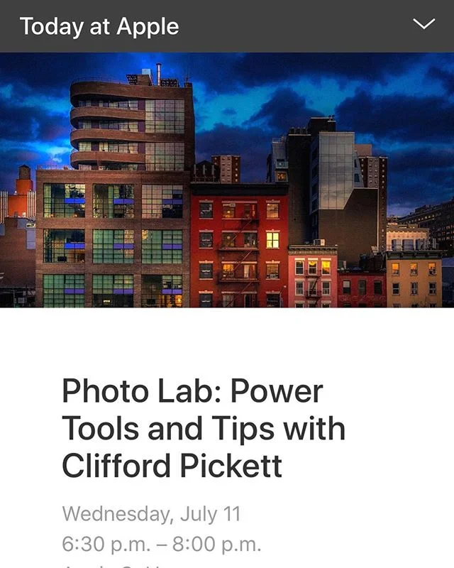 Getting ready for my second event at Apple SoHo. Come join today 6:30 to 8pm.  #TodayAtApple