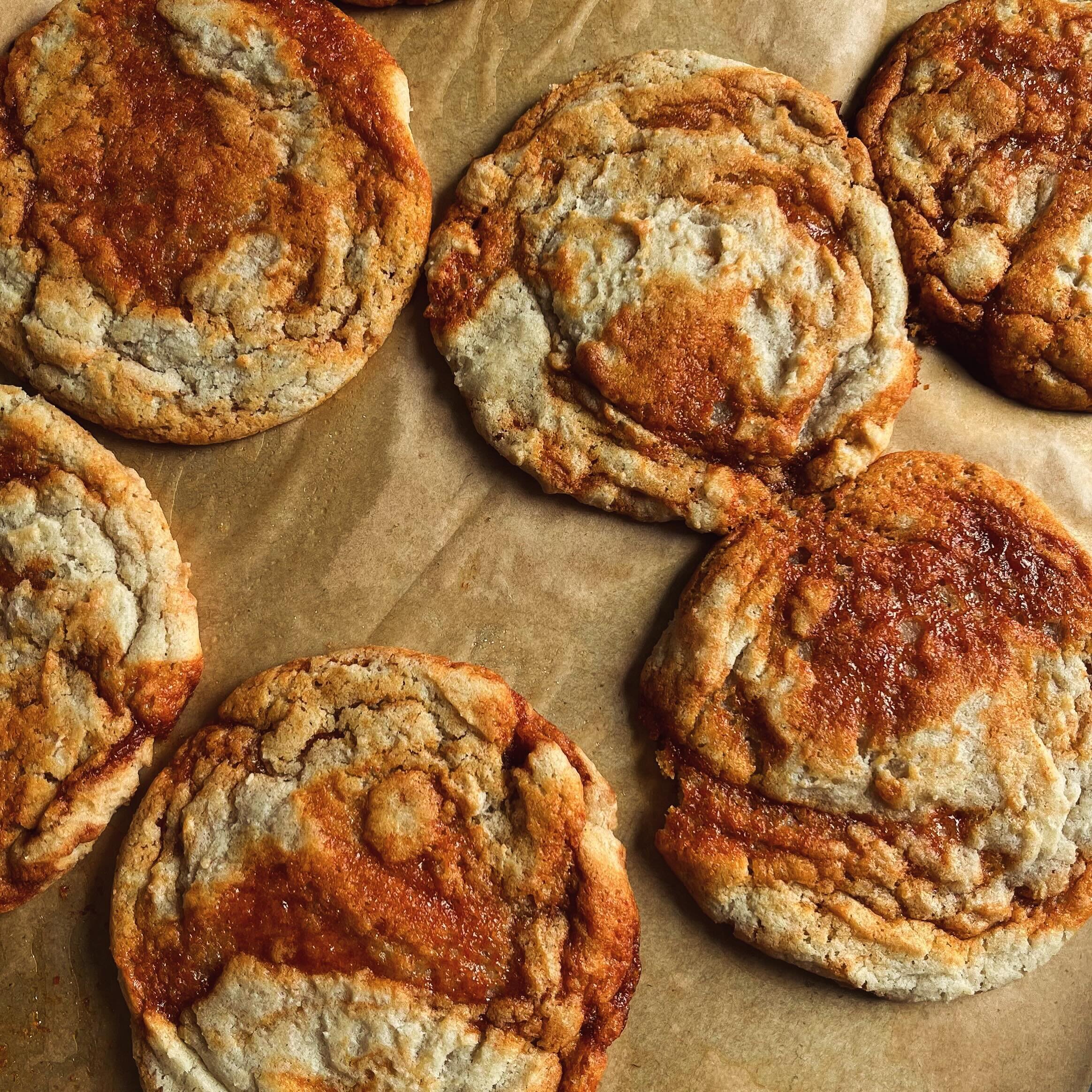 I decided to try and make the viral-ish gochujang caramel cookies by Eric Kim! @ericjoonho 👀 They are sweet, savory, they have legitimate heat, they&rsquo;re cinnamony, umami, caramelly and a little burnt sugary, they&rsquo;re warm and really toasty