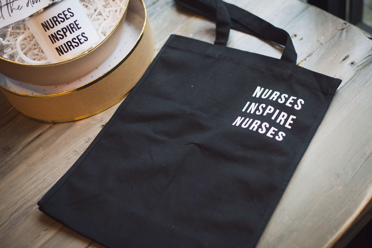 Nurses Inspire Nurses | Nurse Giftbox, Nurse Tote, Nurse Coffee Mug, urse Gift, Nurse Accessory, Nurse Appreciation Gift. Get more Nurse Inspiration https://nineliveshealth.com/shop-1