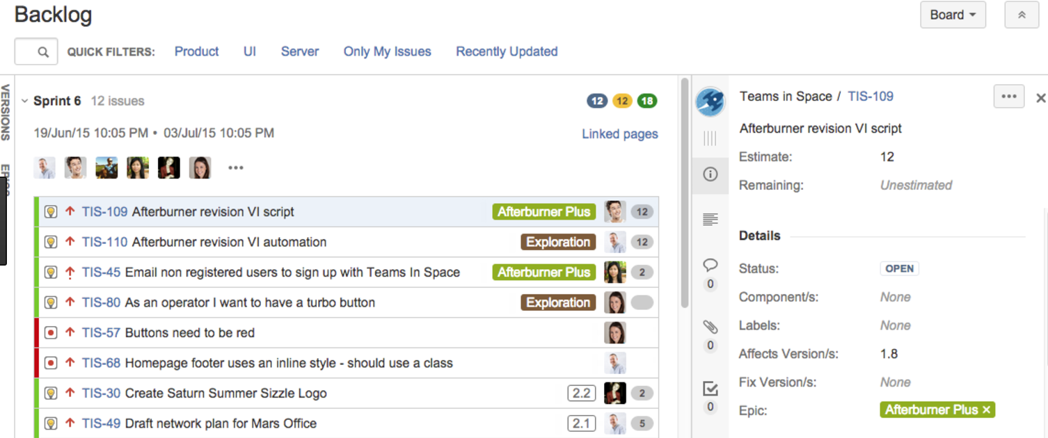 If you use JIRA, your backlog should look something like this. 