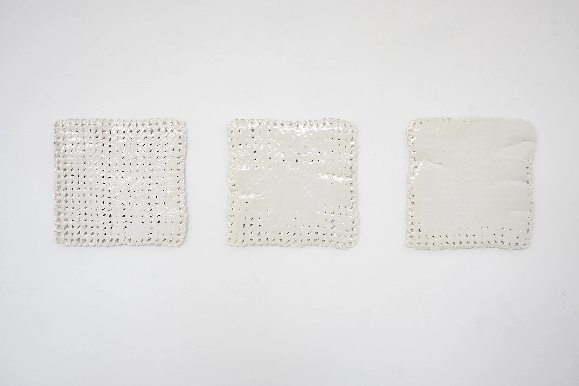 Clay Knit Transformation 7, 8, 9, 34x34x0,5 cm.