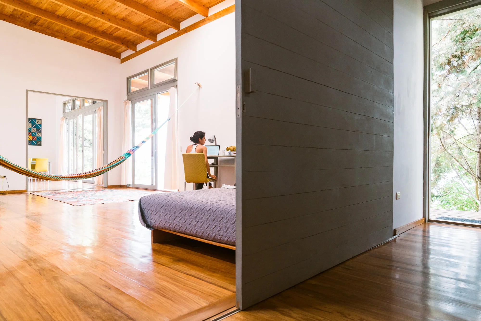 In the living room at Eagles Nest Airbnb in Jaibalito at lake atitlan