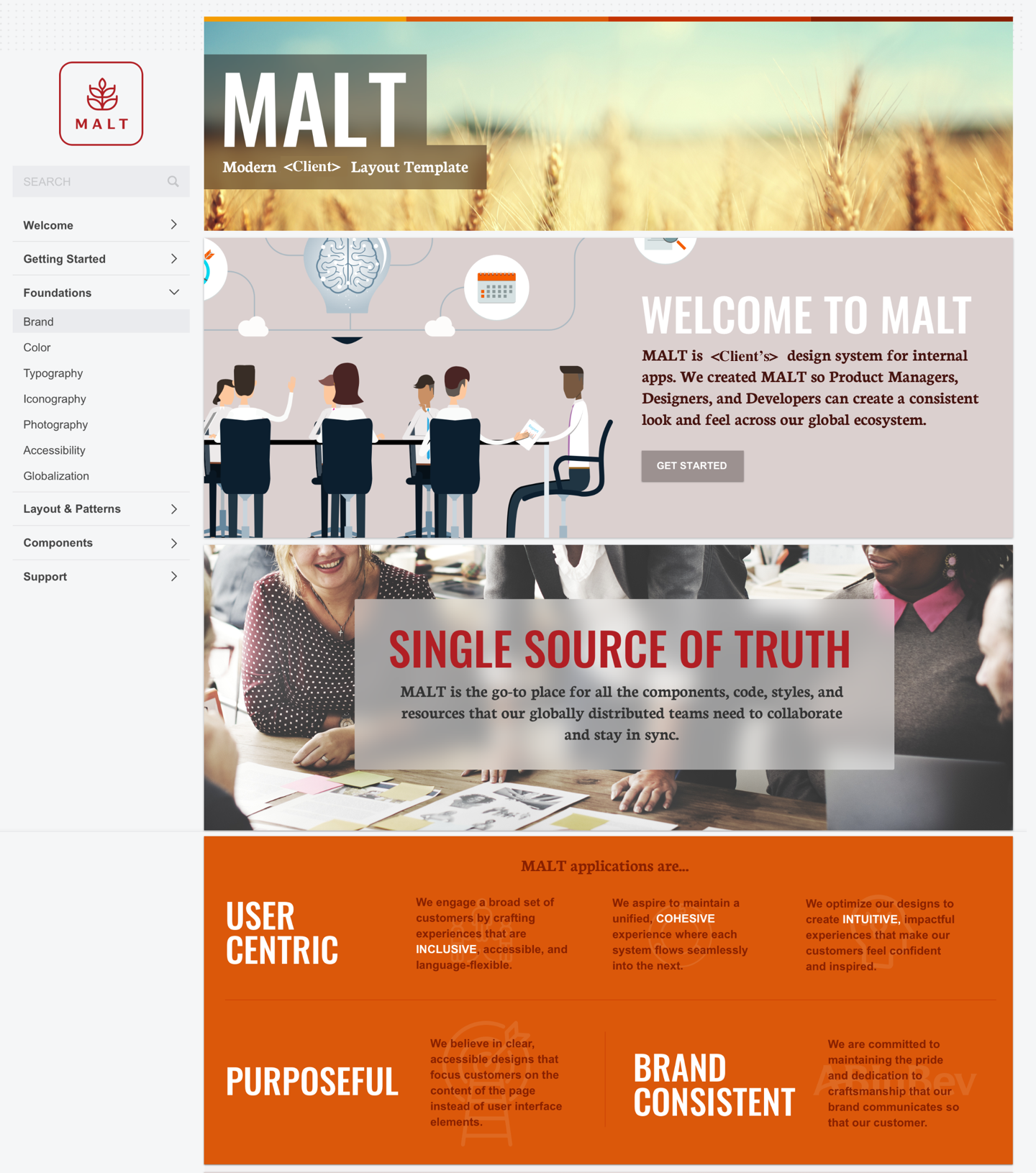 MALT Design System - Home page
