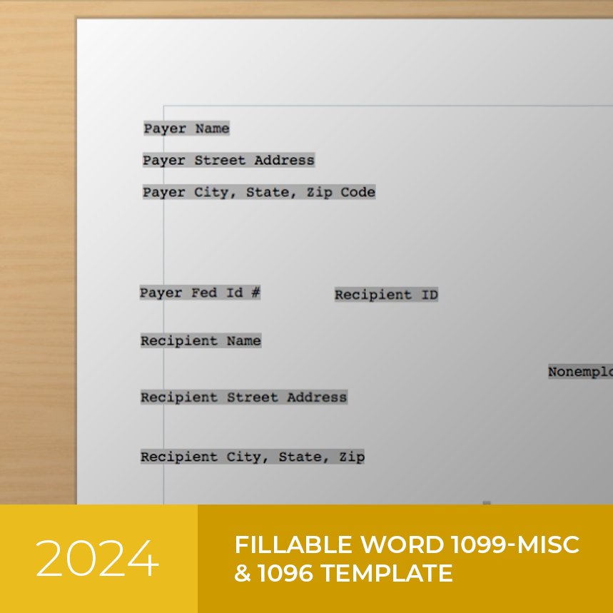 2024 1099-MISC & 1096 Template