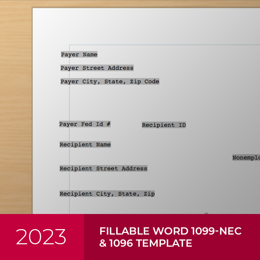 2023 1099-NEC & 1096 Template