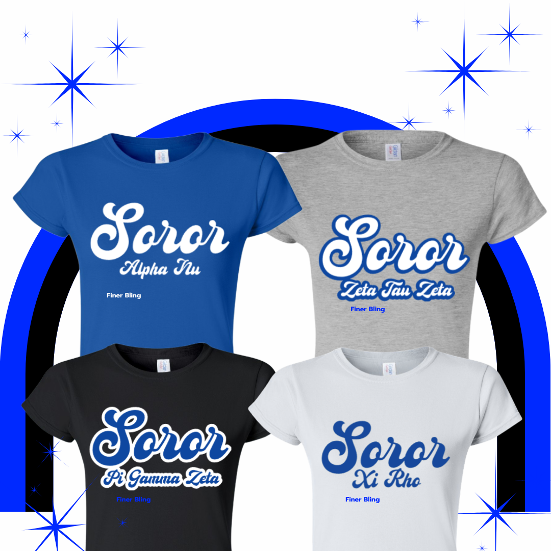 Long Sleeve Tee-Soror with Chapter/Organization