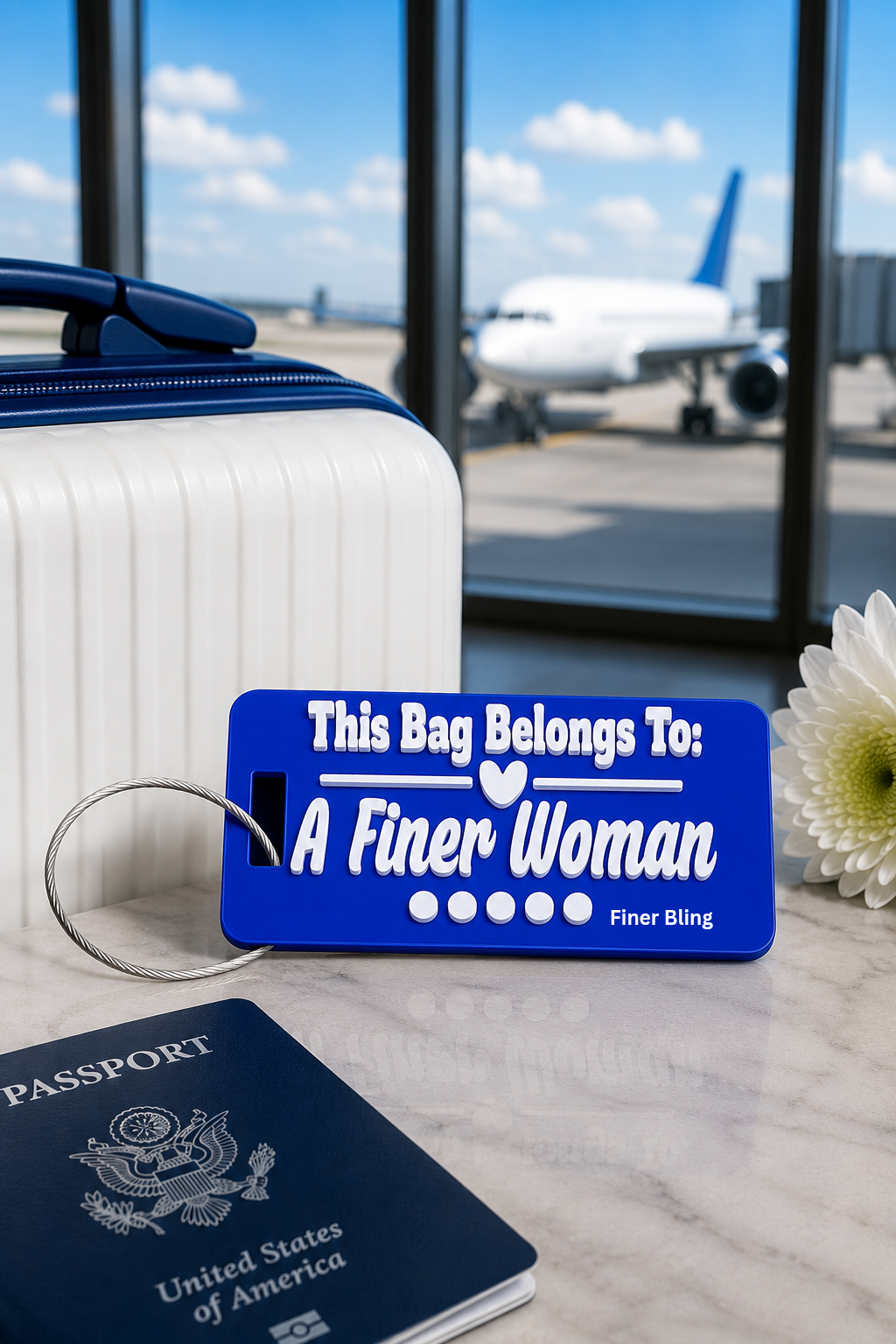 This Bag Belongs to a Finer Woman Luggage Tag-3D Printed