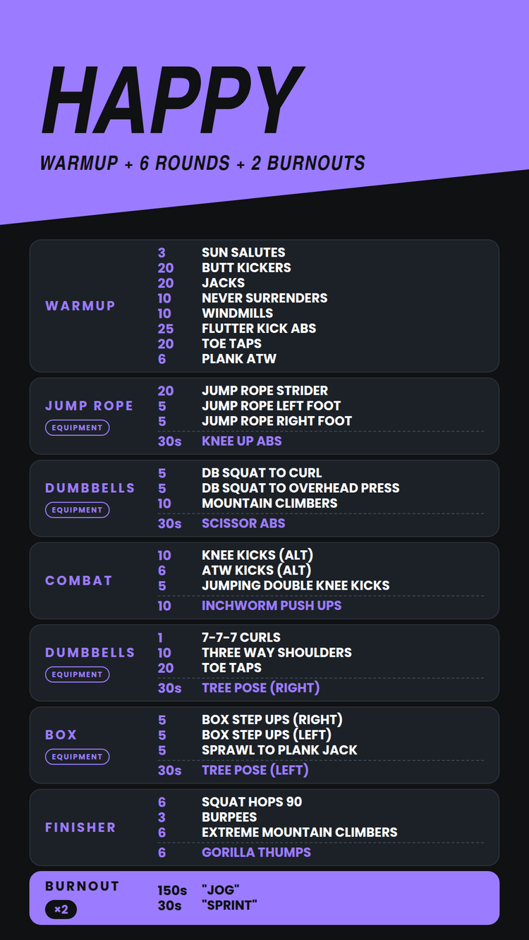 HAPPY set list