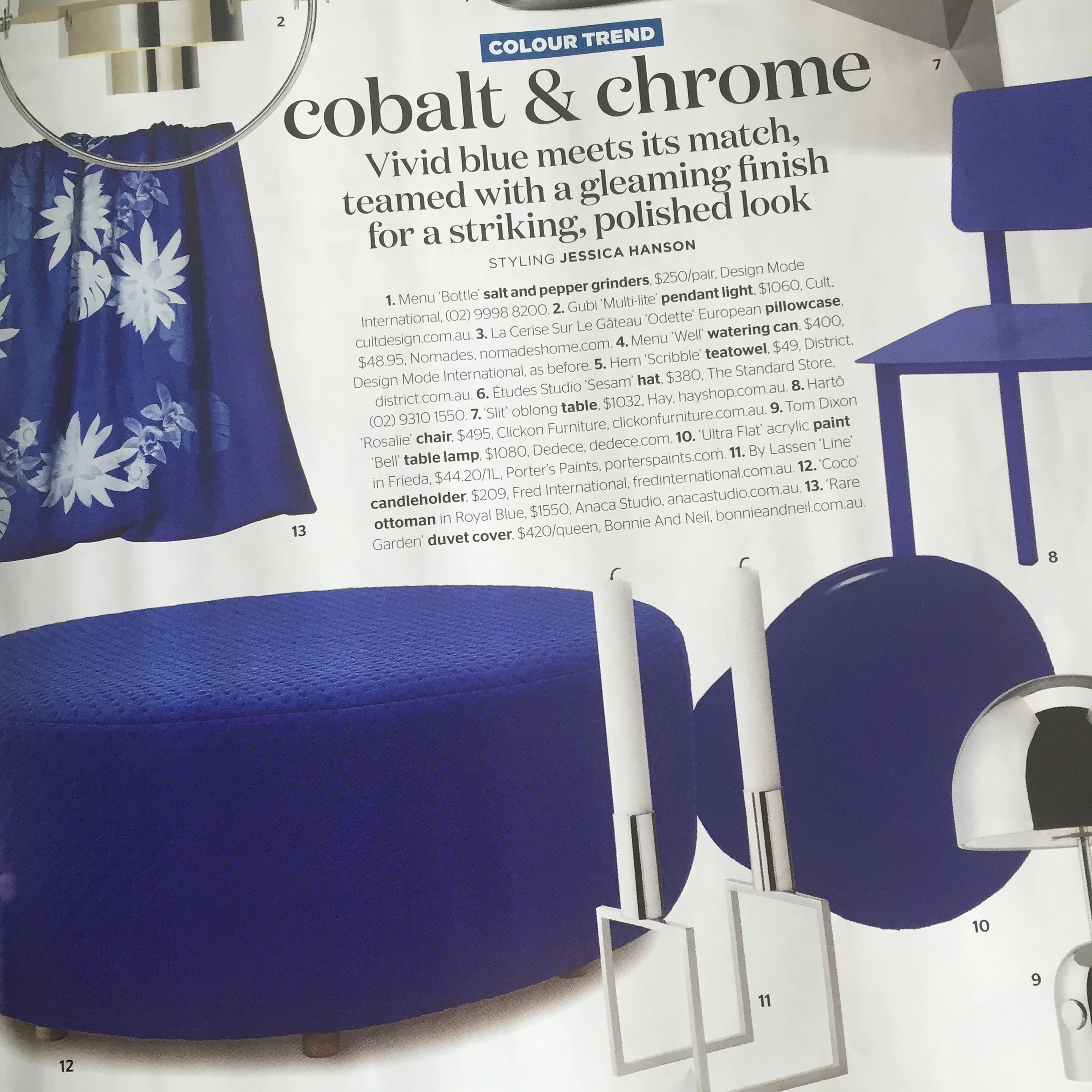 Sept 2016 - Home Beautiful - Featuring our Coco large ottoman.