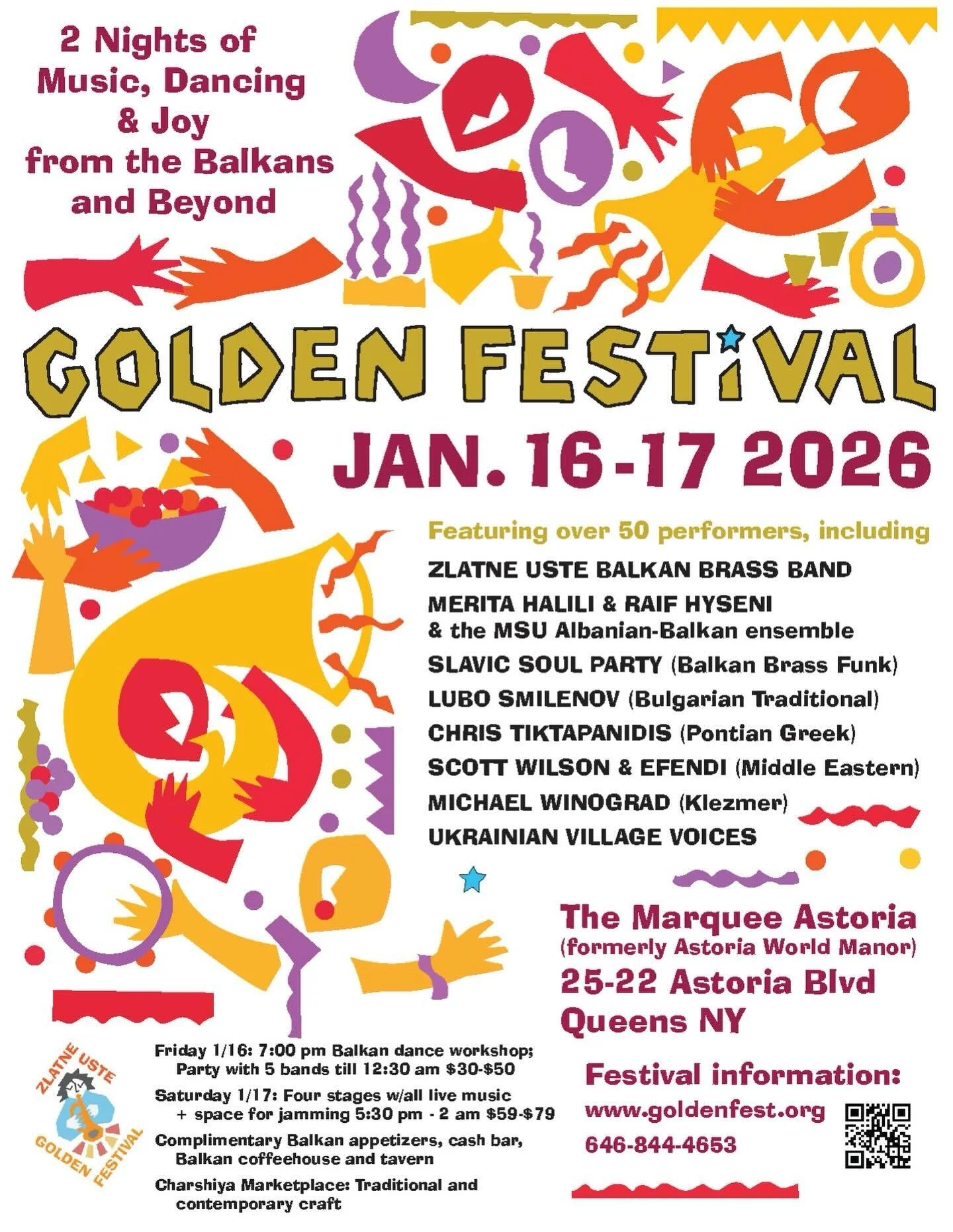 Join us at @zugoldenfest &mdash; NYC&rsquo;s beloved grassroots Balkan music and dance bash in Astoria, Queens! Catch UVV&rsquo;s performance on Saturday 1/17 in the Gold Room at midnight. 

Come delight your ears and feet with music inspired by trad