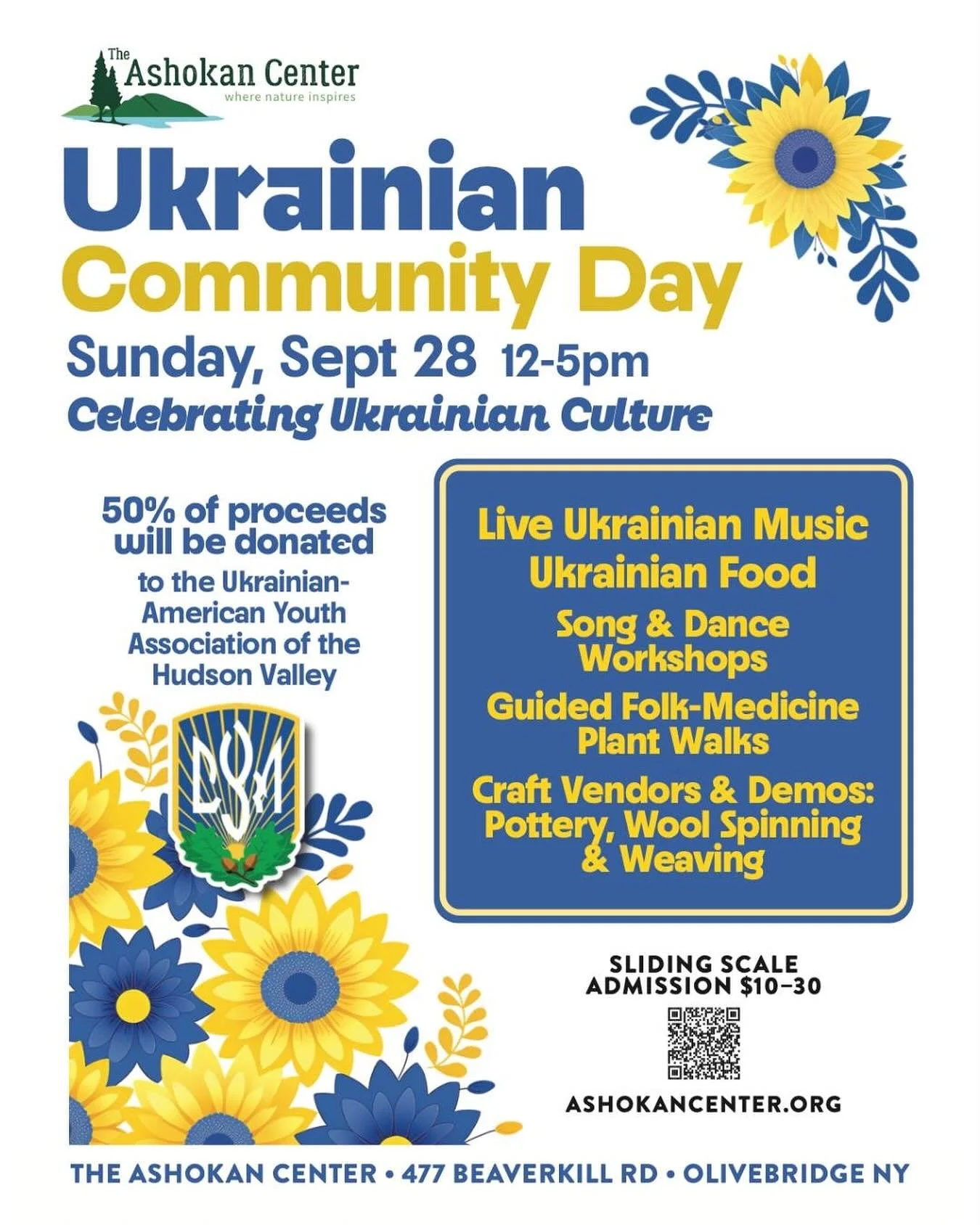 Enjoy a day of celebrating Ukrainian culture in the Hudson Valley with live musical performances (including UVV!), food and craft vendors, guided nature explorations, and more. The day will be filled with a diverse lineup of Ukrainian music, Ukrainia