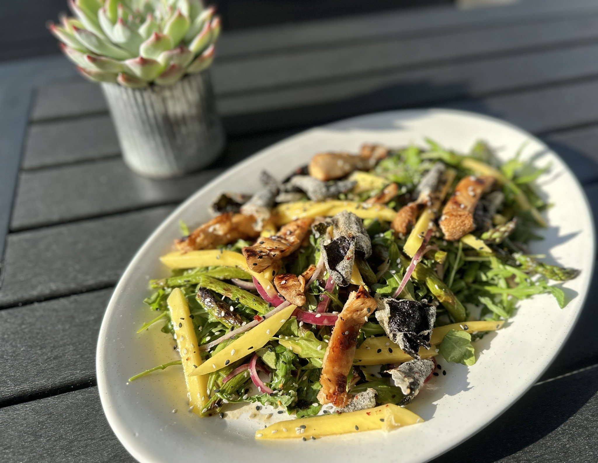New specials drop... TODAY! Spears to You brought us their delicious, locally farmed asparagus from Harvard, IL which inspired this menu. Their season doesn't last long so check it out before you miss it!

Pictured here is our Vegan Mushroom Steak an