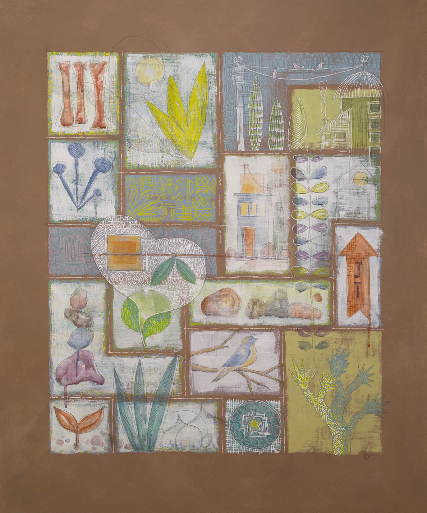 MC : 36"x42" : ACRYLIC/PENCIL ON CANVAS