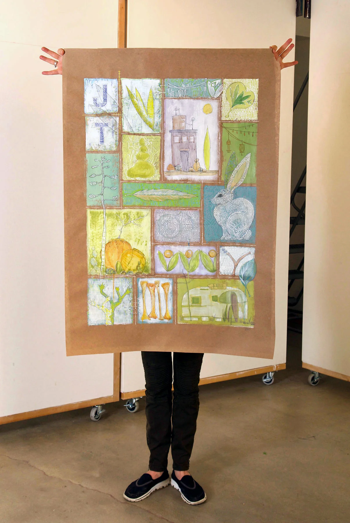 MC : 36"x48" : ACRYLIC/PENCIL ON CRAFT PAPER