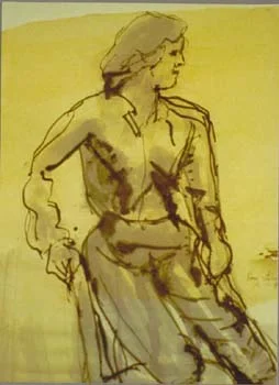 Sketch by Roger Belveal in ink from Bob Graves’ drawing class