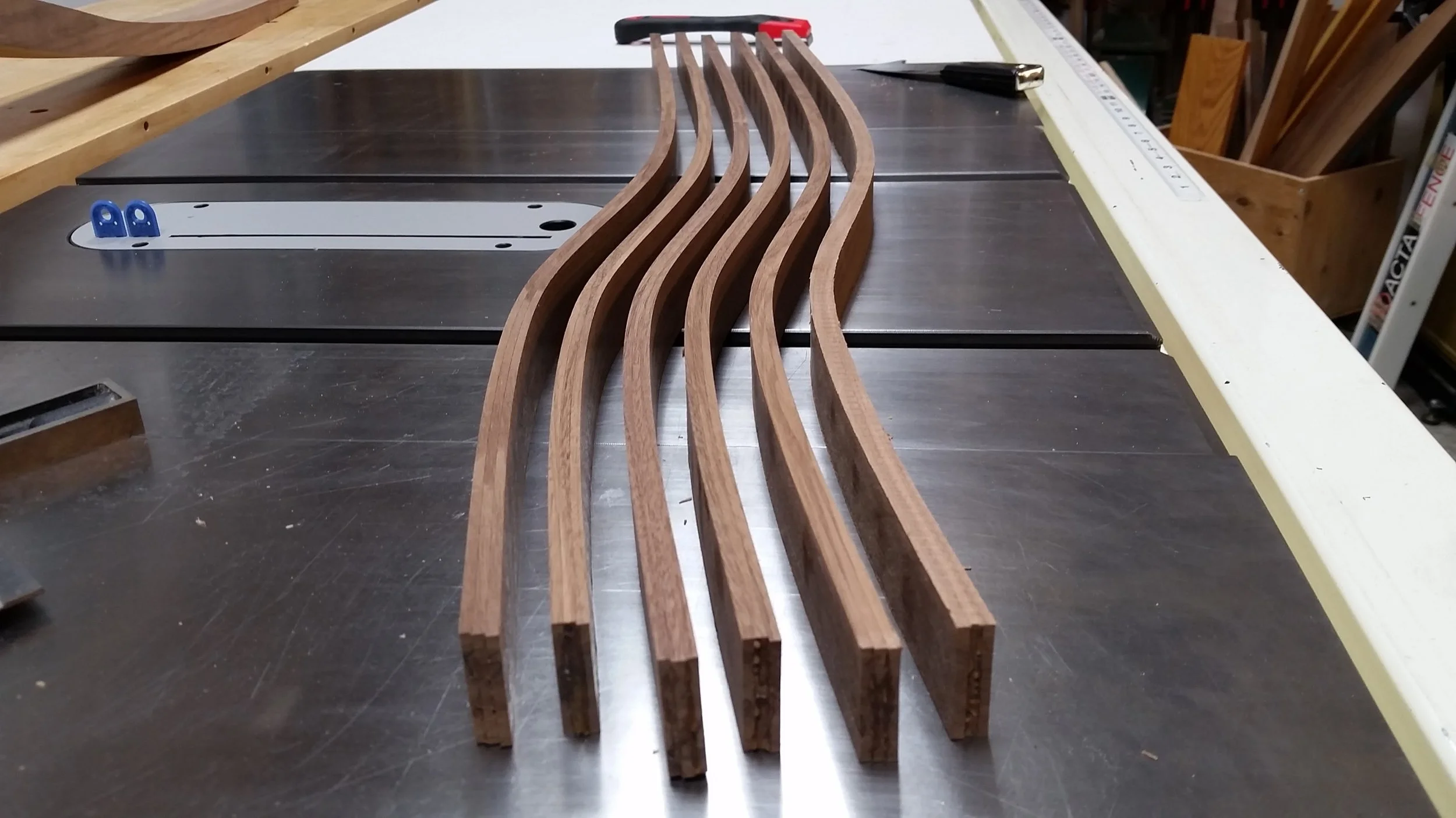 Here are the back splats all squared up and ready to have the edges rounded over.