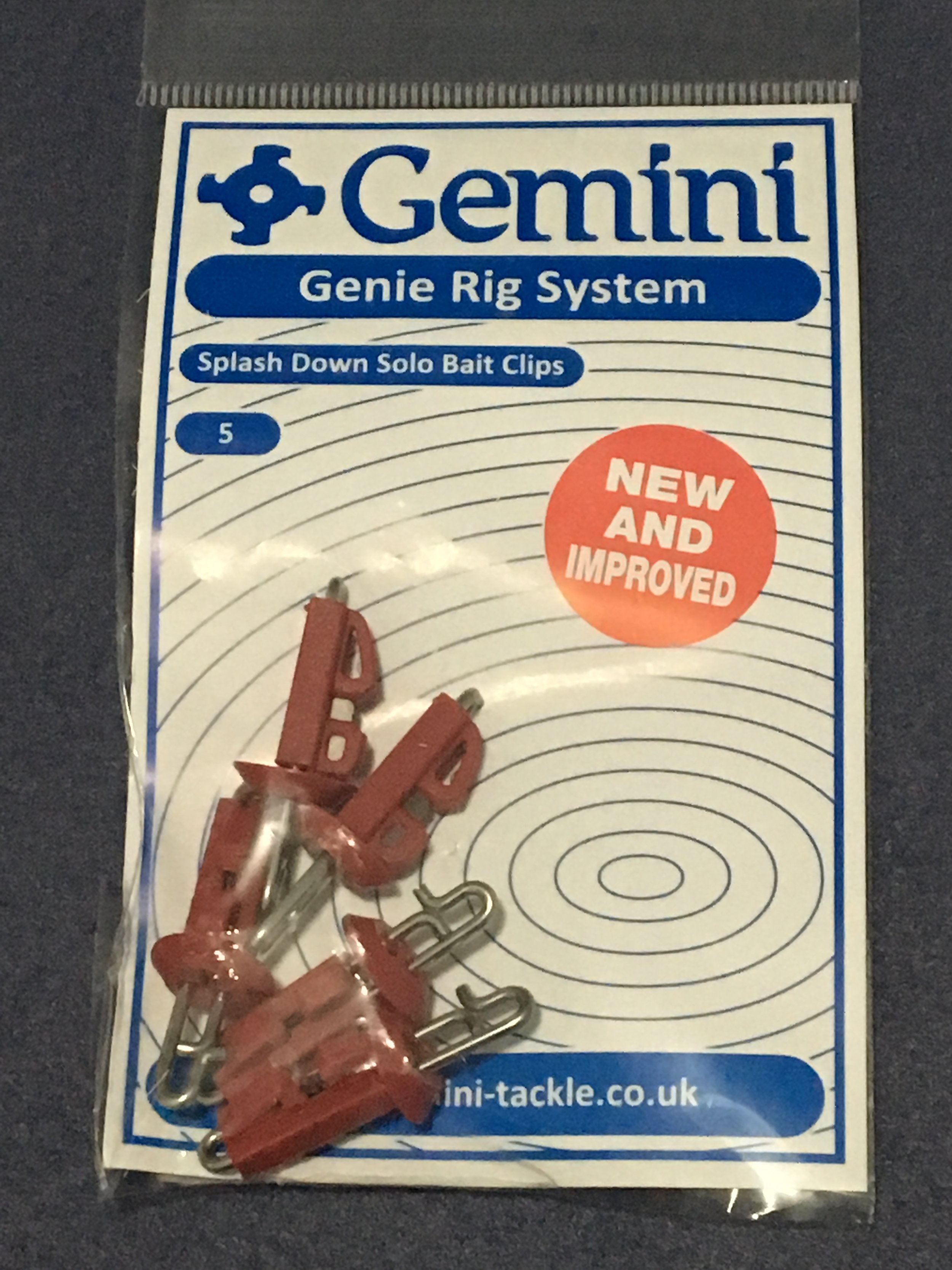 Gemini Genie Splash Down Solo Bait Clips 5 Per Pack New Improved Version 