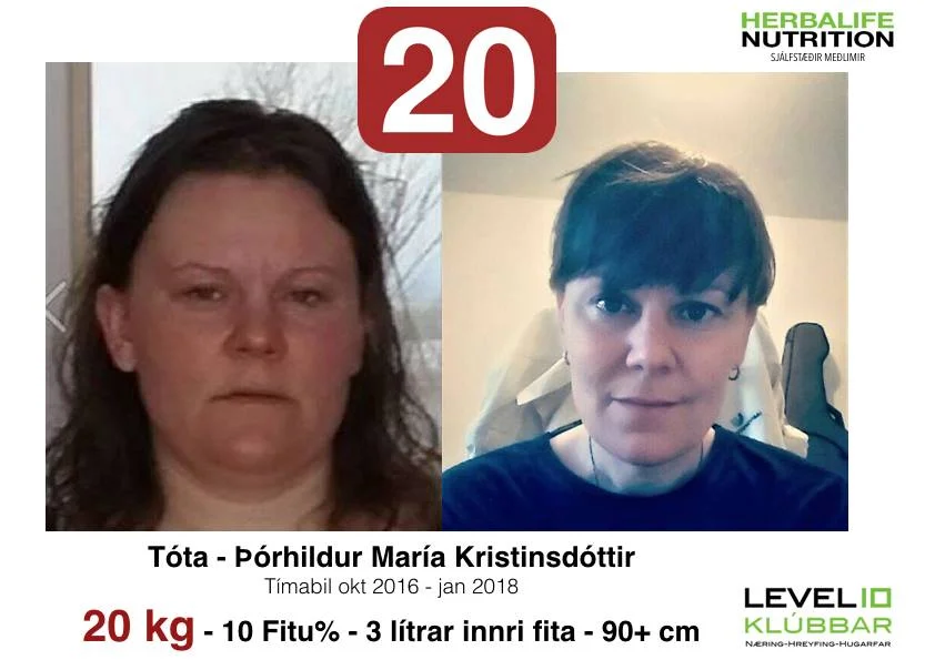 Netáskorun er öflugasta leið til að breyta lífsstílsvenjunum. Svona breyttist Tóta á 14 mán!