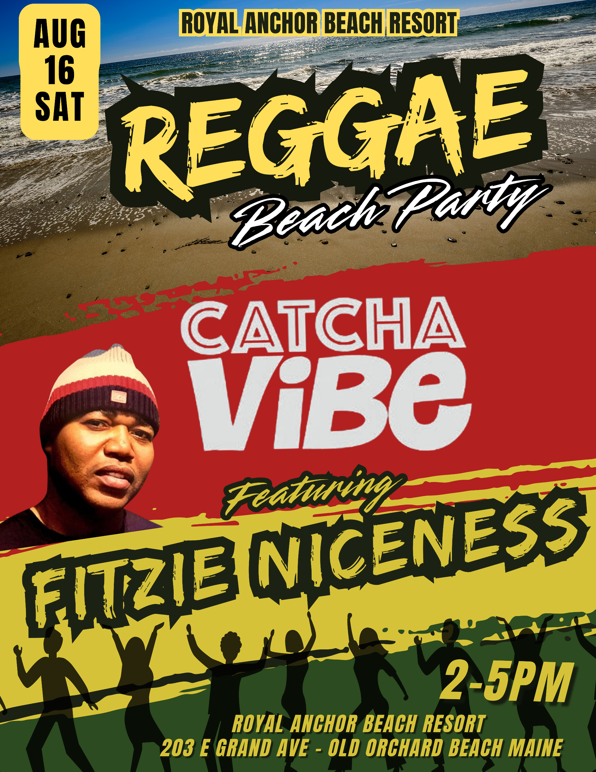 Reggae Beach Party with Catcha Vibe featuring special guest Fitzie Niceness 
