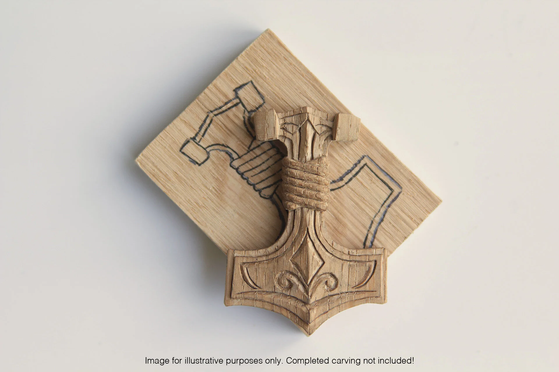 wooden thor's hammer pendant