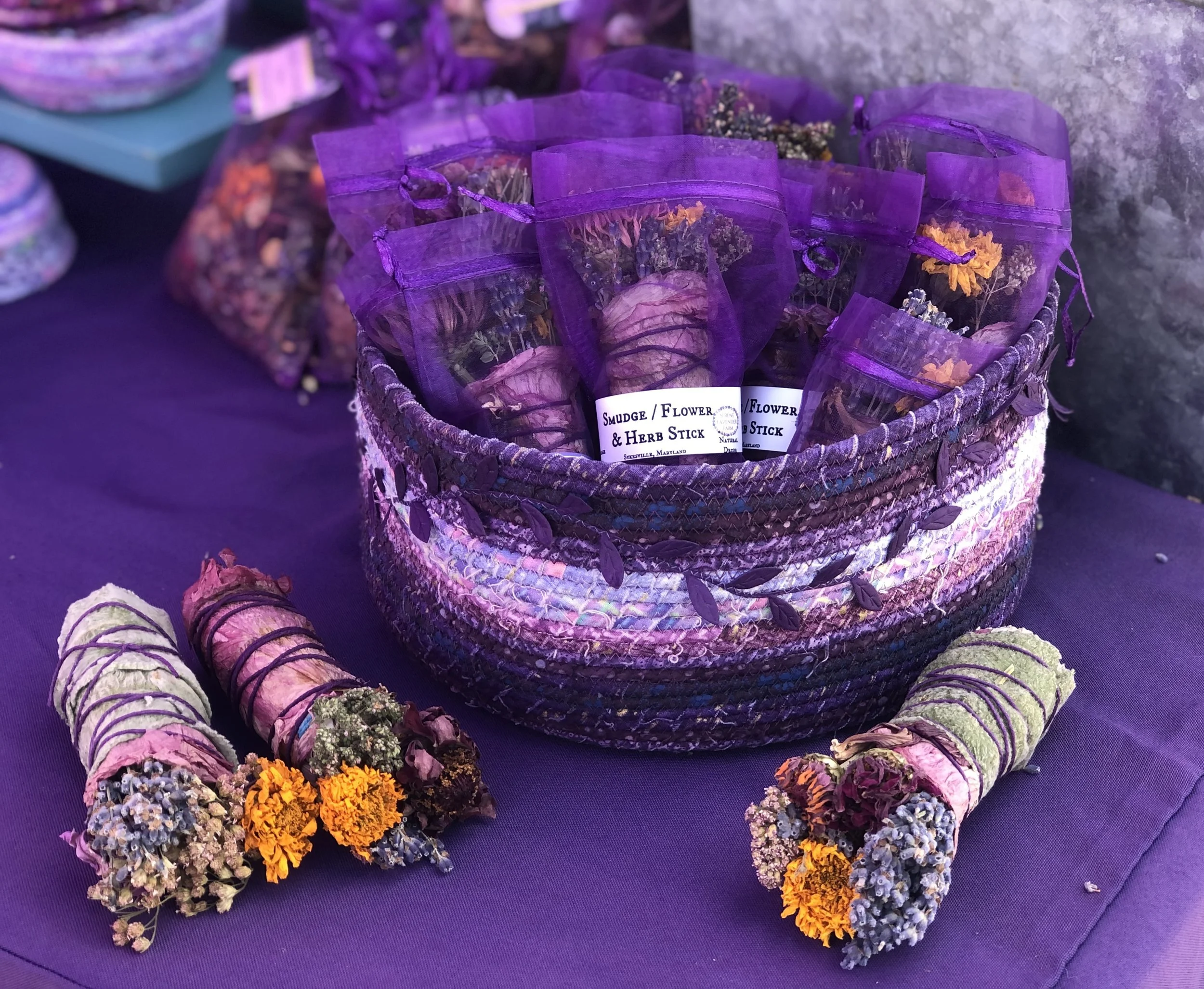 Smudge and Herb Stick with Basket.JPEG