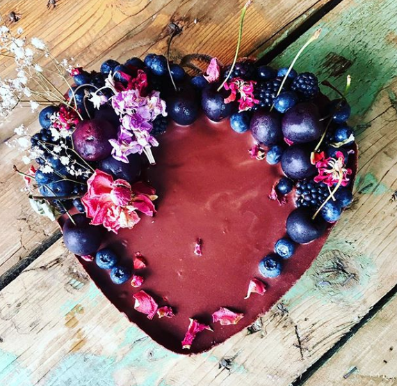 Almond Rose and Cacao Caramel....chocolatey heaven...turkish delight tones. This is our heart size for £35 Cashews, Almonds, Cacao, maple, Rose