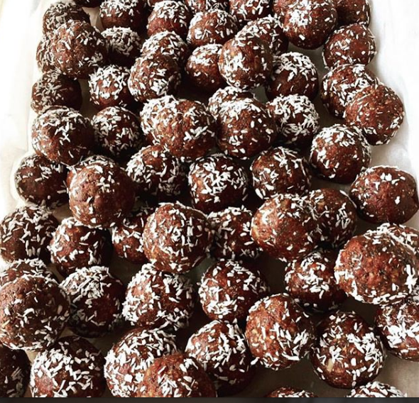 Maca and Cacao Bliss Balls £20 for 10. Almonds, Chia seeds, Dates, Maple, Coco oil, Maca.