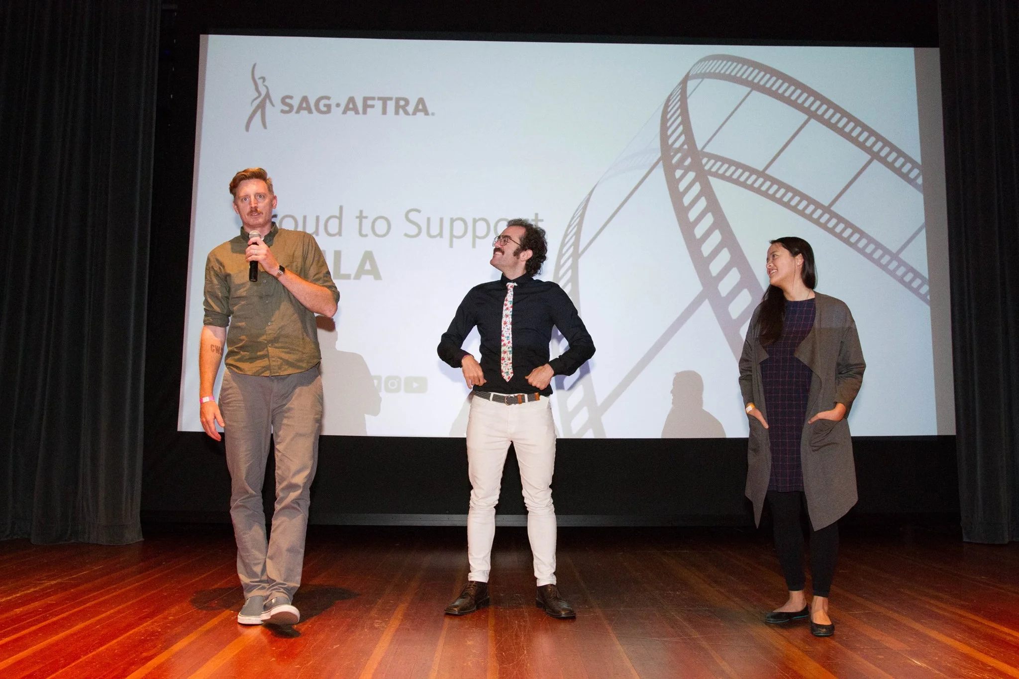 Aaron Gambel, cinematographer of The Duel, relates the unique challenges facing documentary filmmakers while director Ellie Wen & I look on.