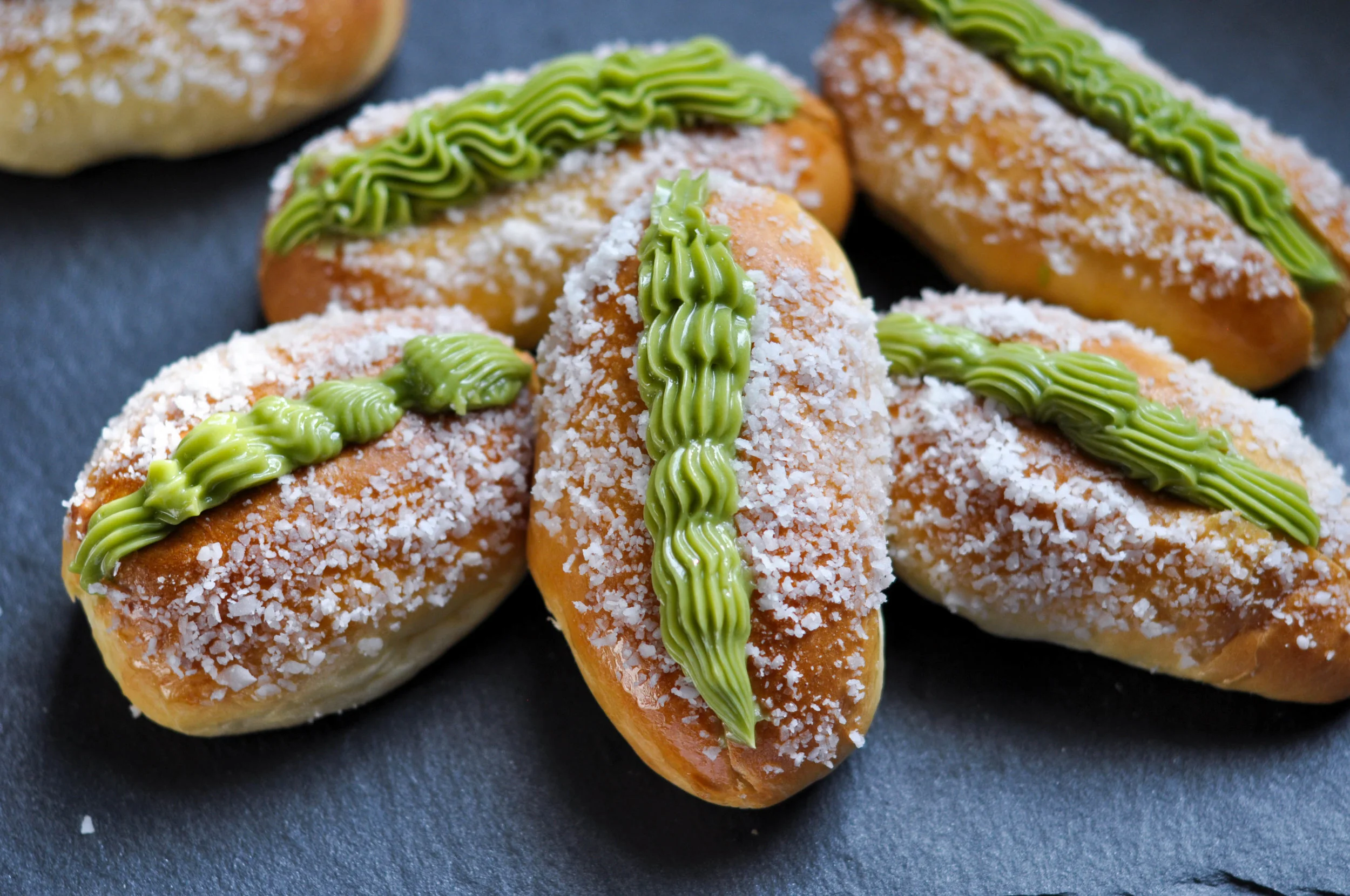 Coconut Green Tea Cream Bun — The Sweet & Sour Baker