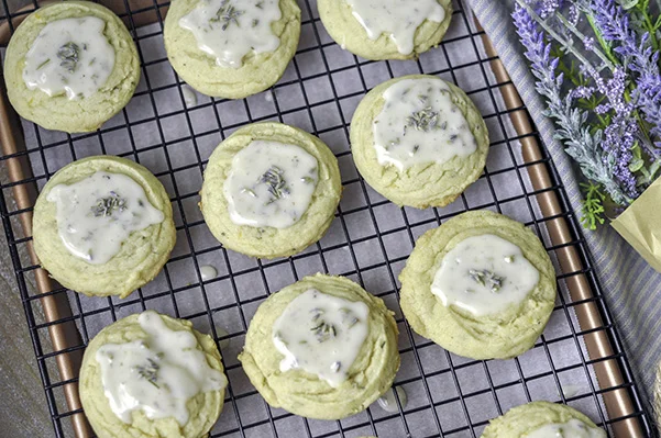 Lemon Lavender Sugar Cookies_Glazed on rack.jpg