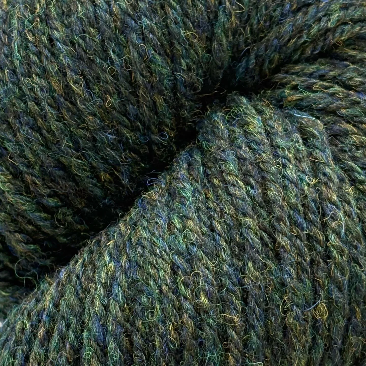 Studio Donegal&rsquo;s Irish Heather is a beautiful 3 ply Aran weight wool. I use this gorgeous yarn to knit the Ella Sweater, holding one strand of Irish Heather wool and one strand of Drops Silk Mohair. 

I have 4 colours of Irish Heather available