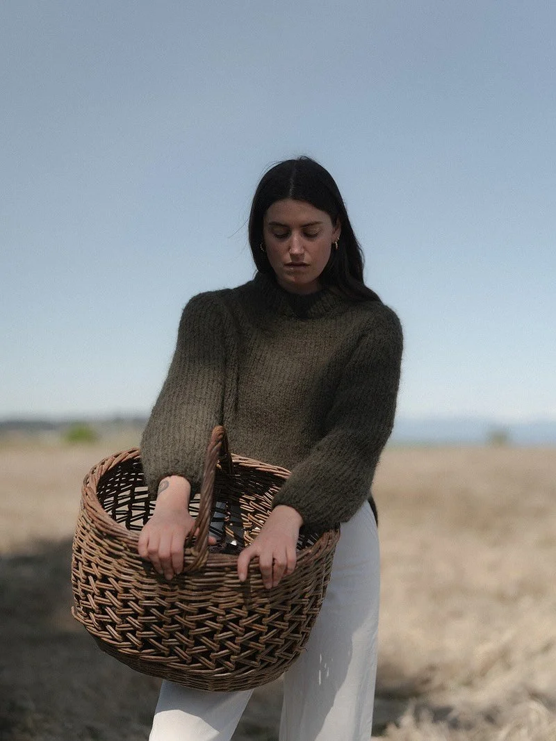 Cairn. A pathfinder. A guide. An offering that provides direction. This hand knit sweater is a comfort that makes you feel safe. Made from the softest alpaca and wool, you&rsquo;ll want to wear it all the time. With a comfortable crew neck and saddle