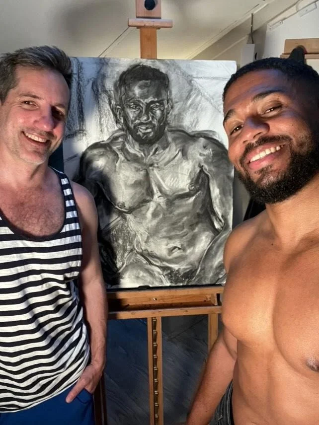 Clayton and Leo in the studio