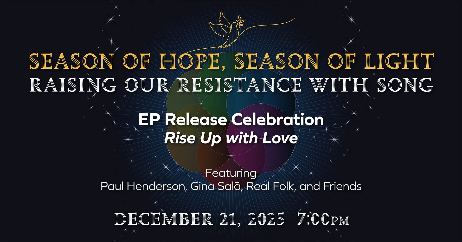 Gina Salā Joins Paul Henderson, Real Folk and Friends in A Season of Hope Season of Light Concert