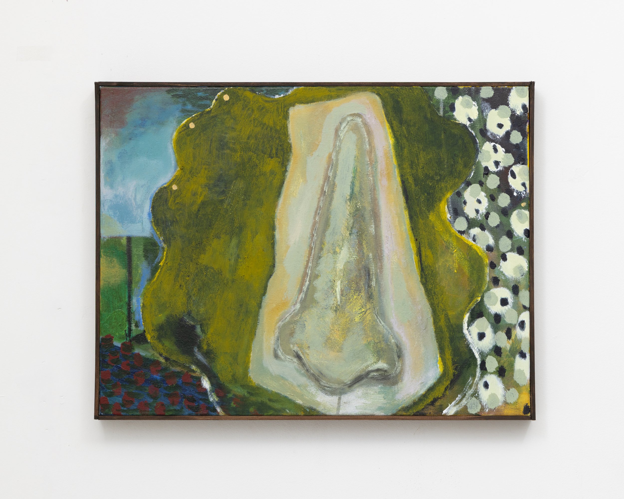  Not Richard III's Nose as a Landscape   2021-26
Acrylic and flashe on canvas with artist frame. 47x61cm