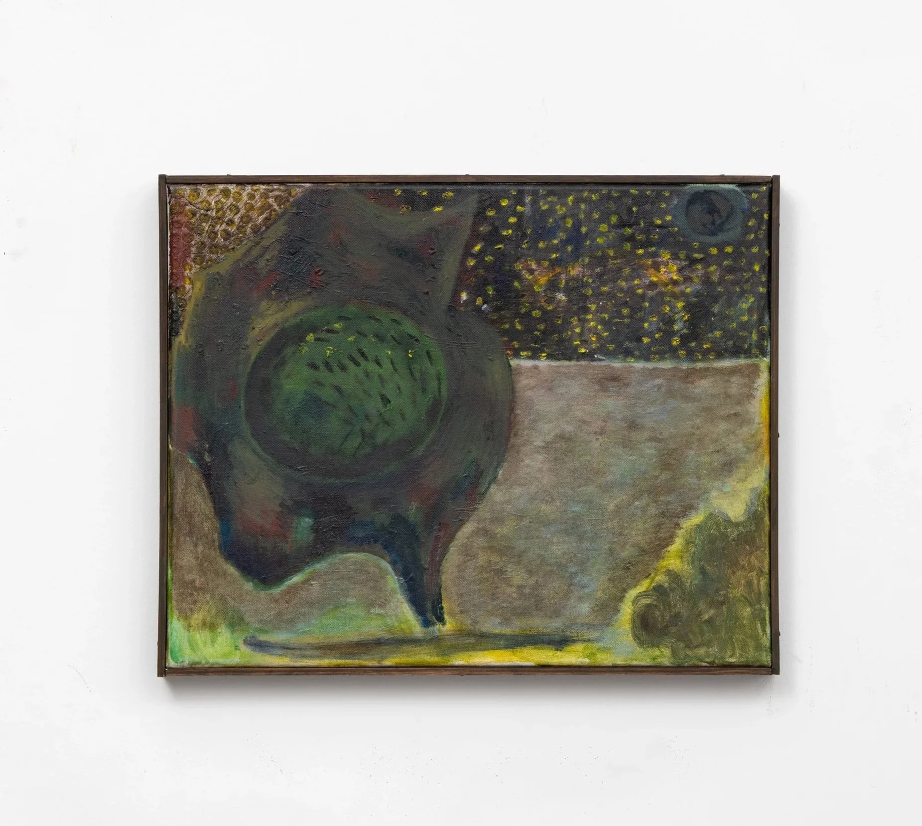  Or Some Such  2023-25
Acrylic, flashe and pencil on canvas with artist frame. 31x41cm