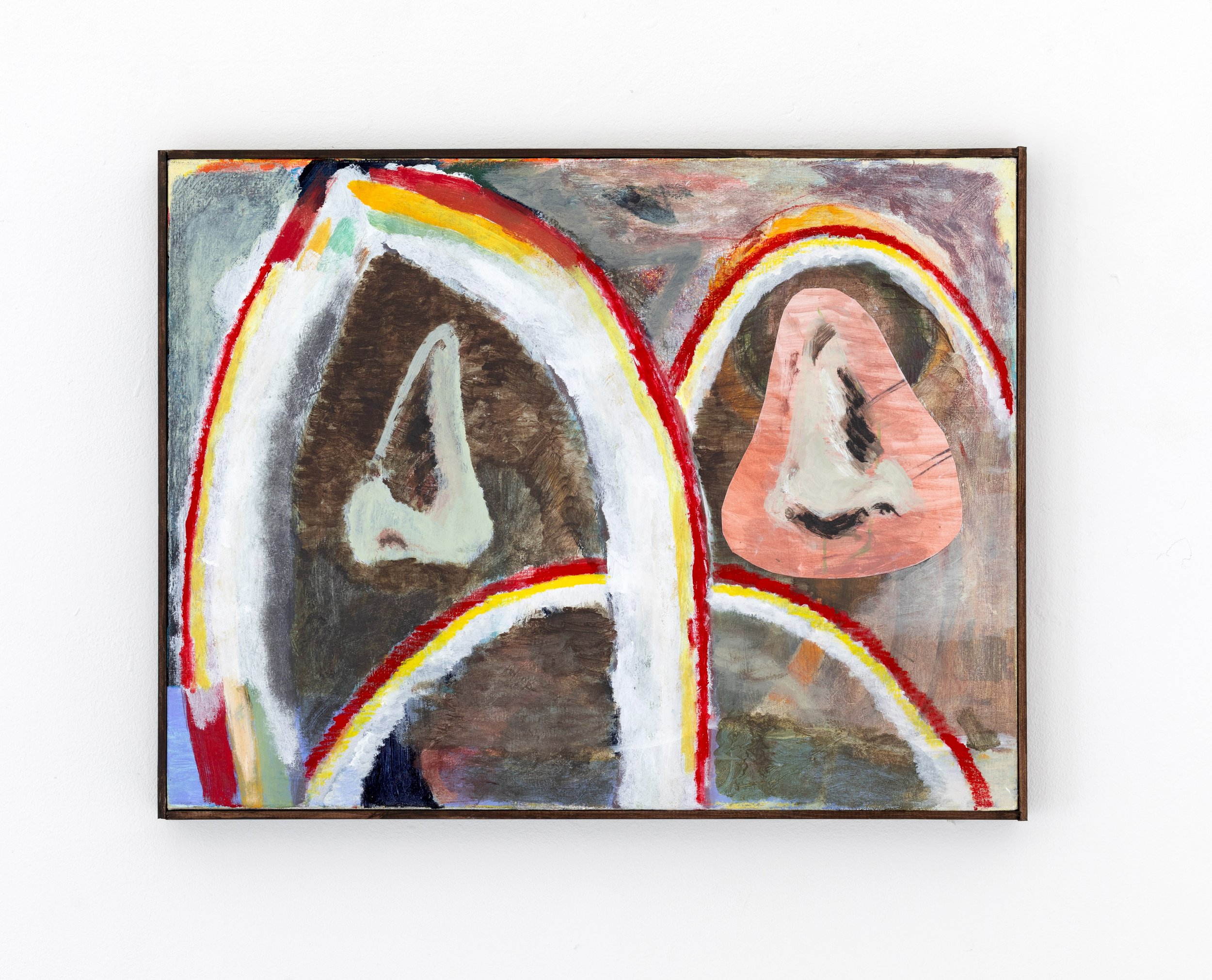  Nose, Rainbow, Coincidence   2020-24
Acrylic and flashe on canvas with artist frame. 46x61cm