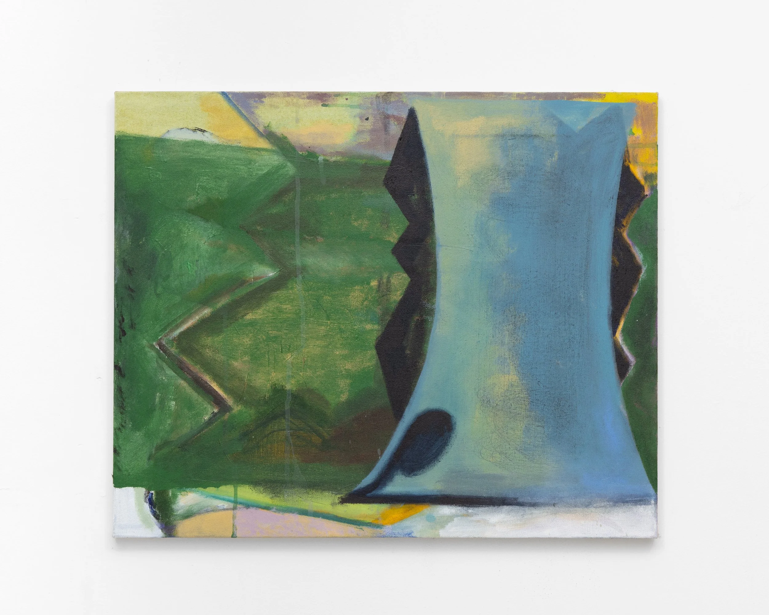  An At Or On   2024-25
Acrylic and flashe on canvas. 50.5x61.5cm