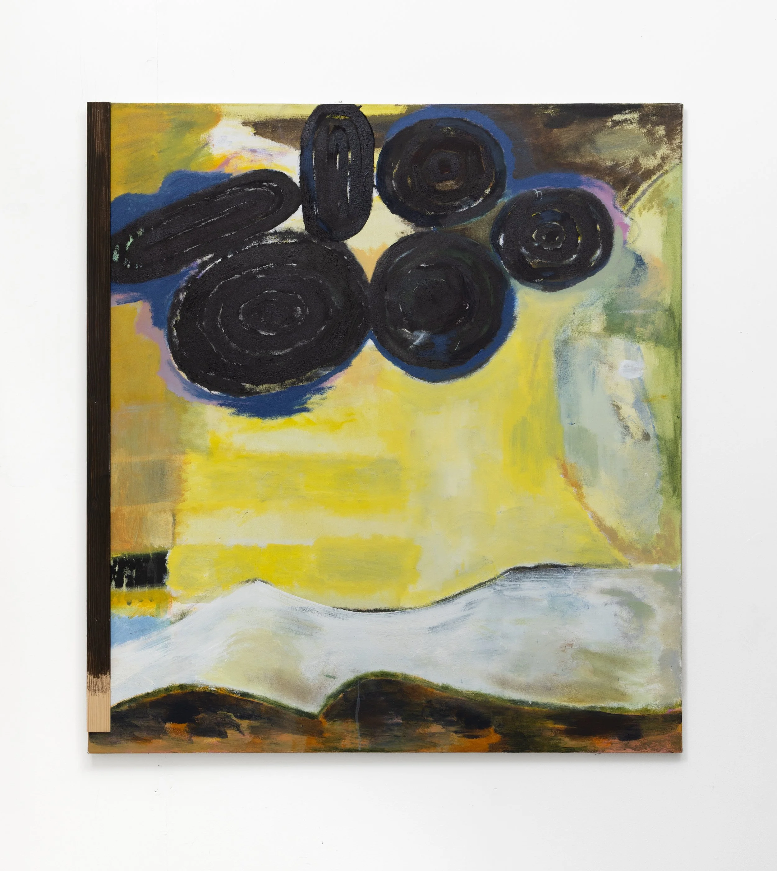  Happening Again   2025-26
Acrylic, oil, flashe and wood on canvas. 120x110cm