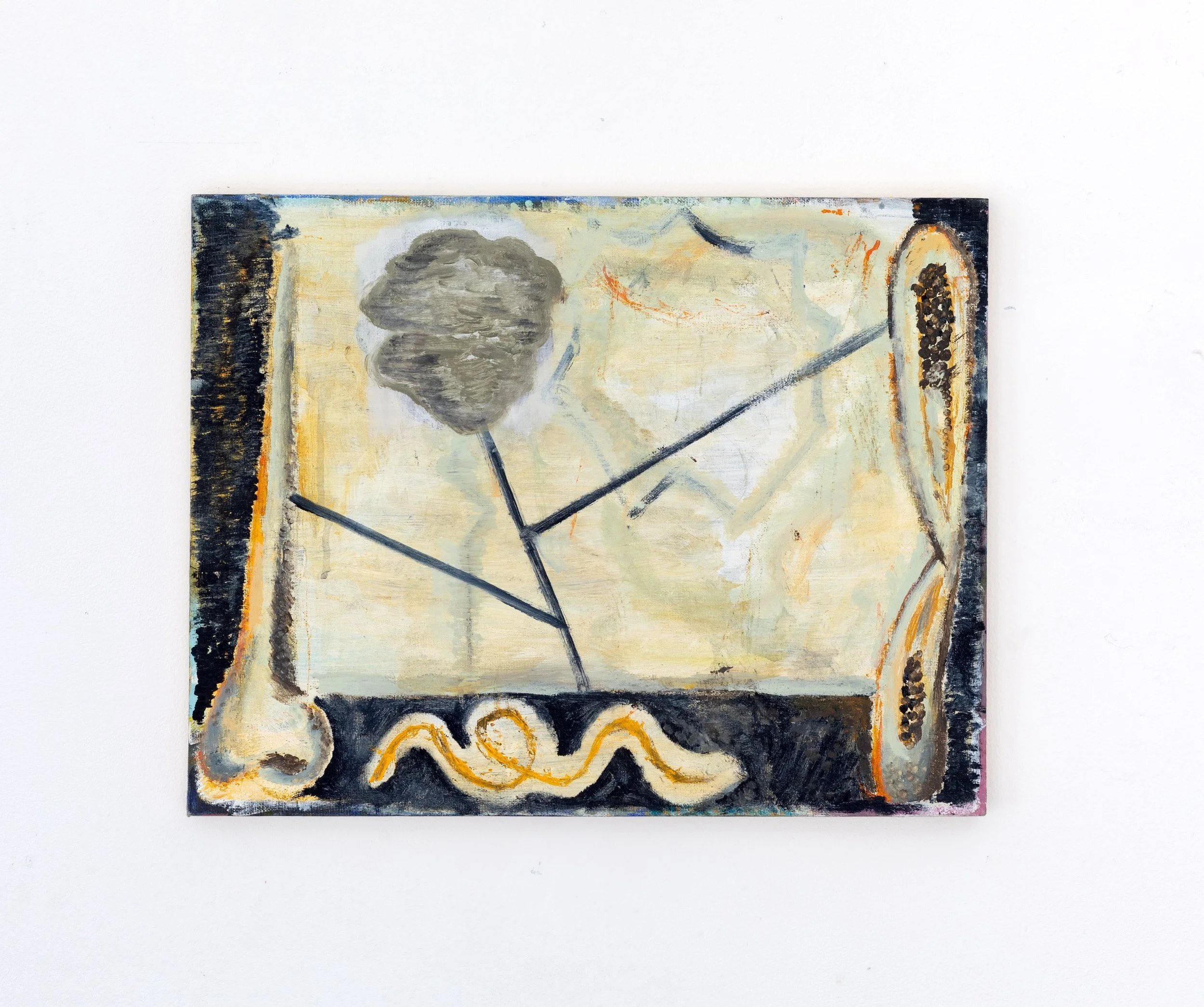  Lower It Goes   2024-25
Acrylic and flashe on canvas board. 35.6x45cm